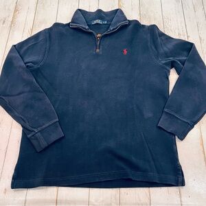 Polo Ralph Lauren Quarter Zip Sweatshirt Navy Pullover Pony Logo Small
